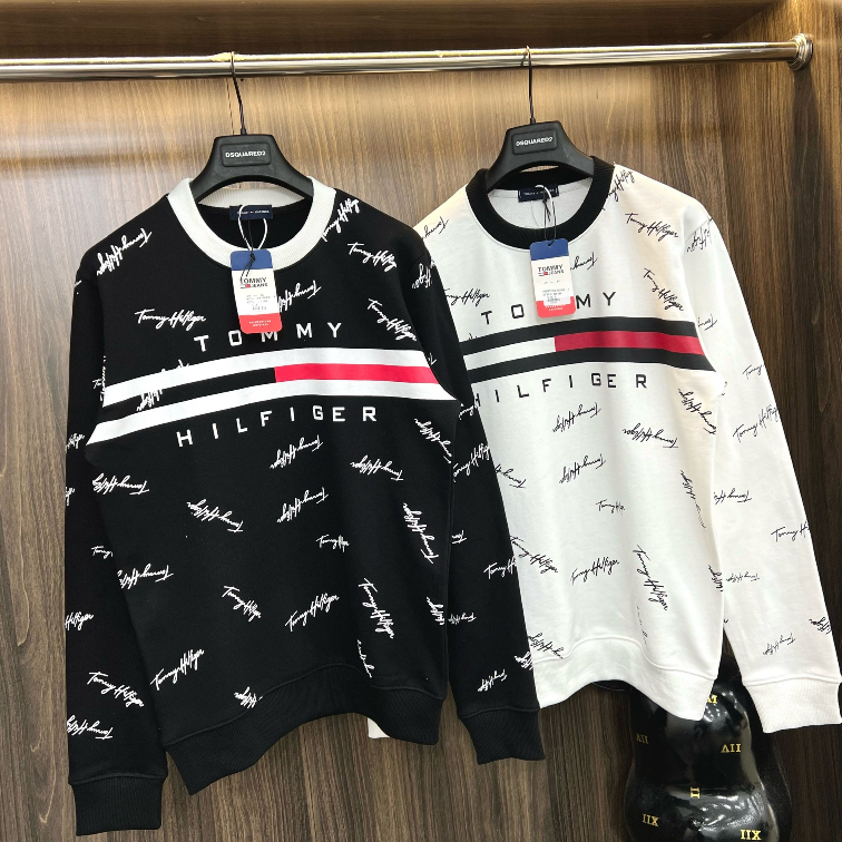FULL mẫu Áo nỉ Tommy in hình thiết kế hot trend Nam Nữ Thu Đông 2023. Áo Sweater Tom Hot Trend 2023