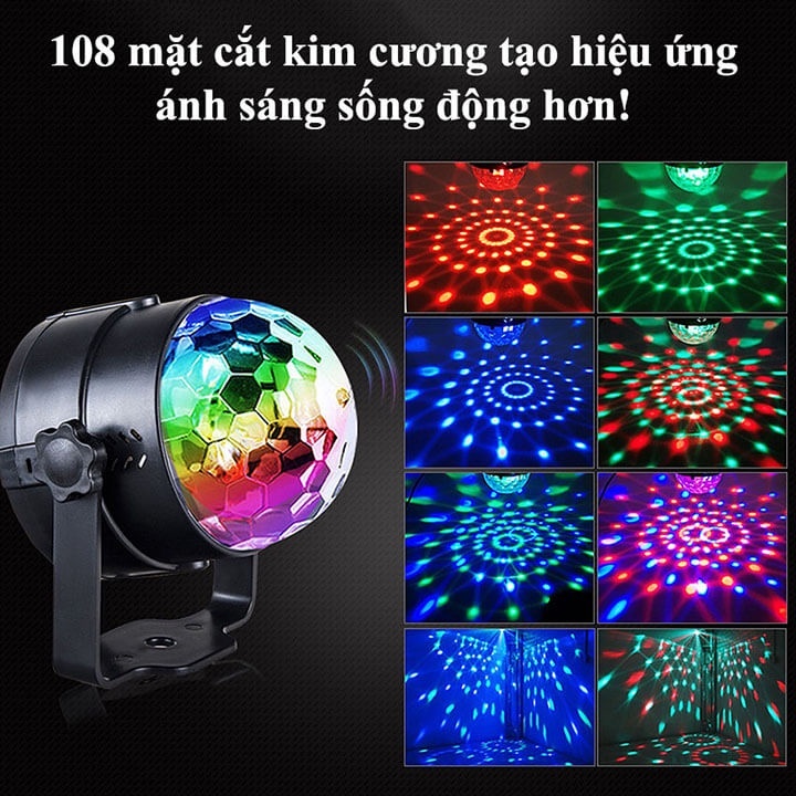 Đèn Led Party Light 7 Chế Độ Màu, Chớp Nháy Theo Nhạc, Trang Trí Decor Phòng - XS Store