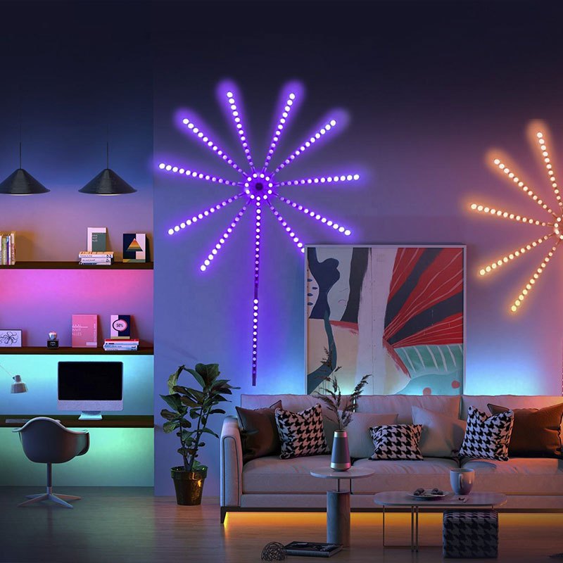 Đèn Led RGB Pháo Hoa, Trang Trí Decor Phòng, Cảm Biến Âm Thanh, Remote Điều Khiển - XS Store