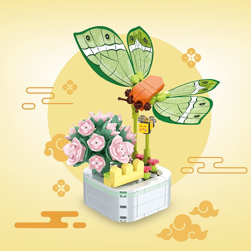 Bộ Lắp Ráp Mô Hình Chậu Hoa Và Côn Trùng