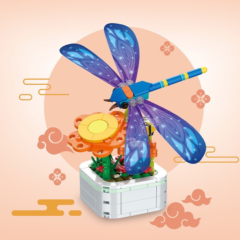 Bộ Lắp Ráp Mô Hình Chậu Hoa Và Côn Trùng