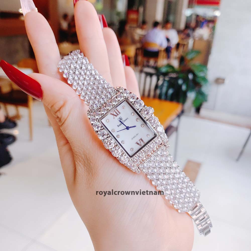 Đồng hồ nữ đính đá chính hãng Royal Crown 6111 lấp lánh sang trọng