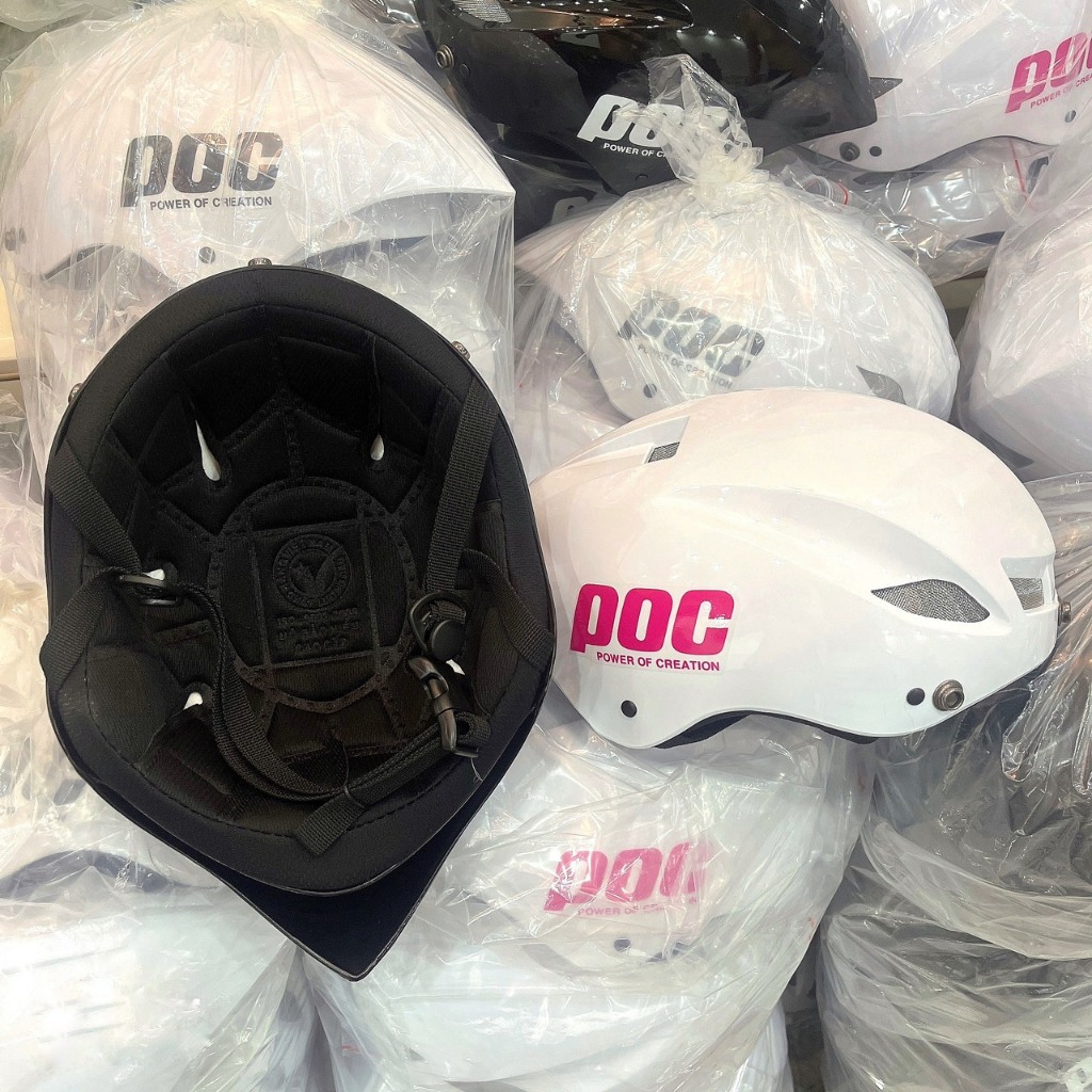 Nón Bảo Hiểm Thể Thao POCC Đuôi Nhọn Nhiều Màu, Tặng Kèm Tai Mèo Ngẫu Nhiên