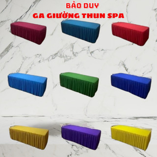 Drap Phủ GIƯƠNG Spa - Ga Bọc Nệm Giường Gội Đầu Dưỡng Sinh - Ga Giường spa có lỗ Bảo Duy - Thun Lạnh Mát