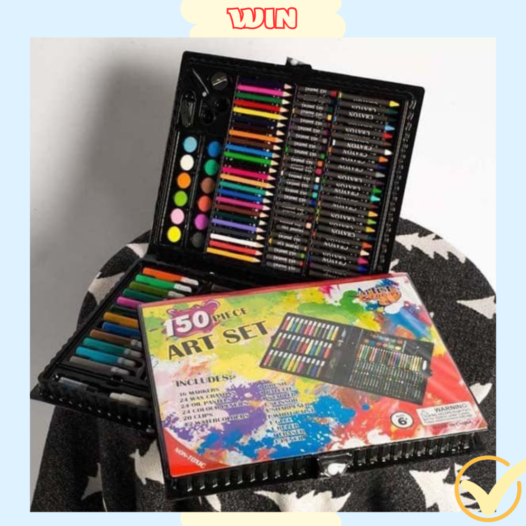 Hộp màu 150 chi tiết cho bé tập tô vẽ - Hàng chuẩn loại 1