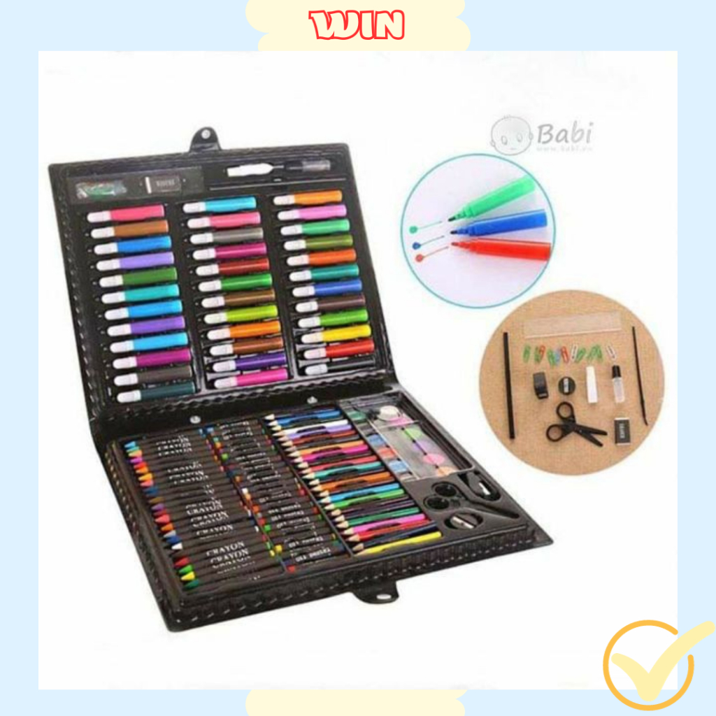 Hộp màu 150 chi tiết cho bé tập tô vẽ - Hàng chuẩn loại 1