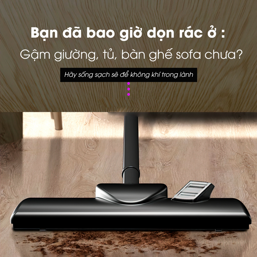 Máy Hút Bụi Cầm Tay DELADEP Lực Hút 22000PA Siêu Mạnh, Thế Hệ Mới, Máy Cầm Tay Kiểu Đứng, 4 Đầu Hút Đa Năng MHB06