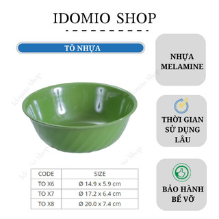 Tô Nhựa Melamine Màu Xanh Nhiều Size
