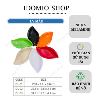 Dĩa Nhựa Melamine Hình Lá Nhiều Màu