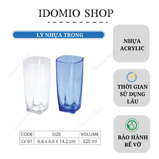 Ly Nhựa Vuông Trong 320ml-LV01