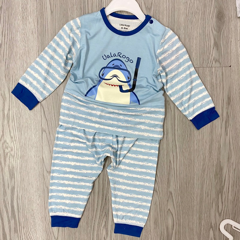 Bộ quần áo dài tay cho be trai bé gái hãng uala rogo