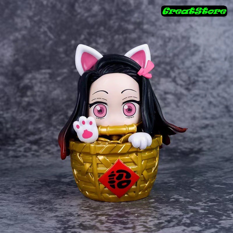 Mô hình Kamado nezuko mèo cát tường kimetsu no yaiba  Figure 10.5 cm
