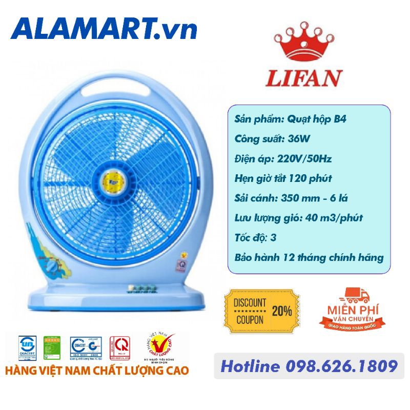 QUẠT HỘP LIFAN HO-248 hẹn giờ tắt