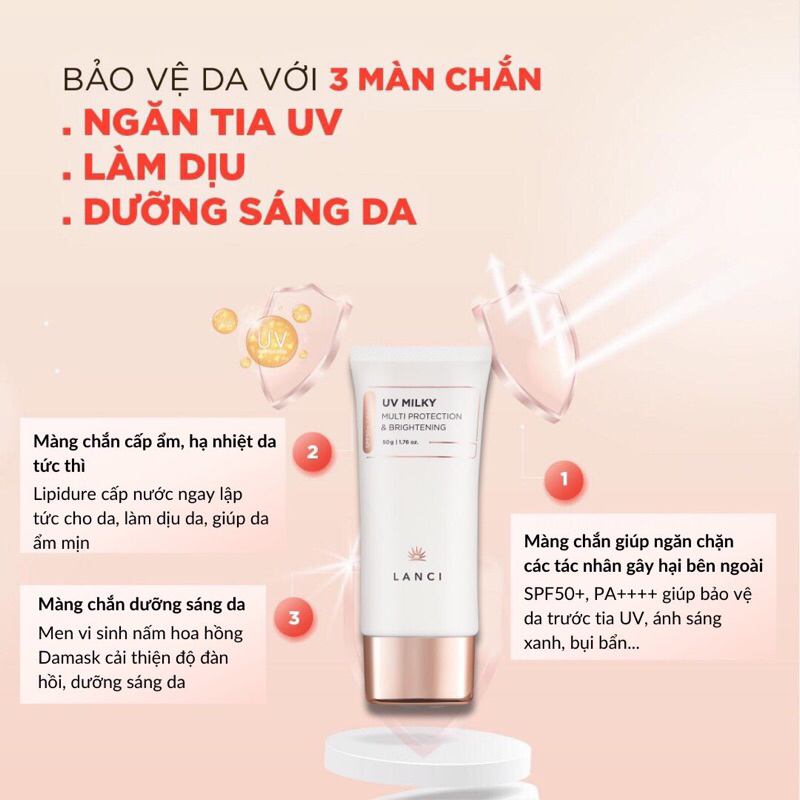 Kem Laci Natural SunCream chống nắng dưỡng ẩm, dưỡng trắng da 50Ml