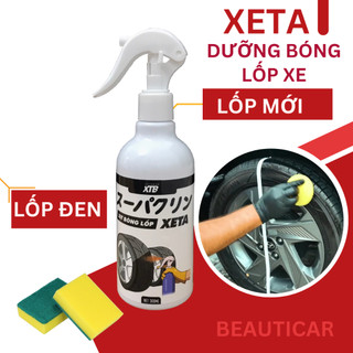 Xịt bóng lốp làm mới lốp ô tô XETA, dung dịch làm sạch, dưỡng đen bóng và bảo dưỡng bề mặt lốp xe
