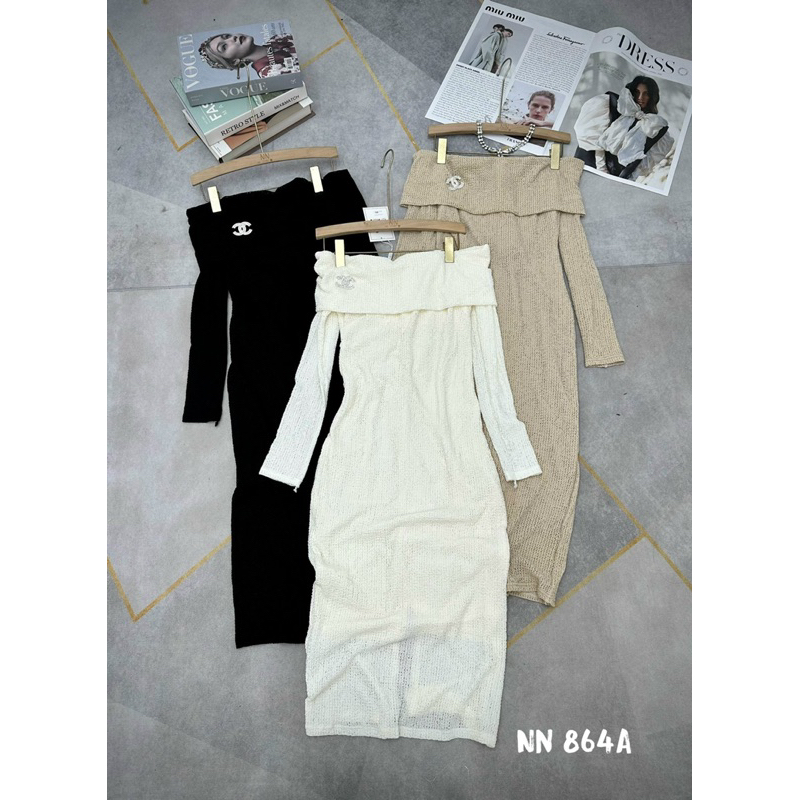 Váy ren body trễ vai dáng dài kèm tag siêu xinh