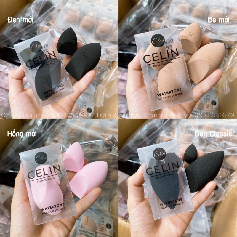 Set 2 Bông mút đánh nền CELIN Sponge tán nền siêu đẹp