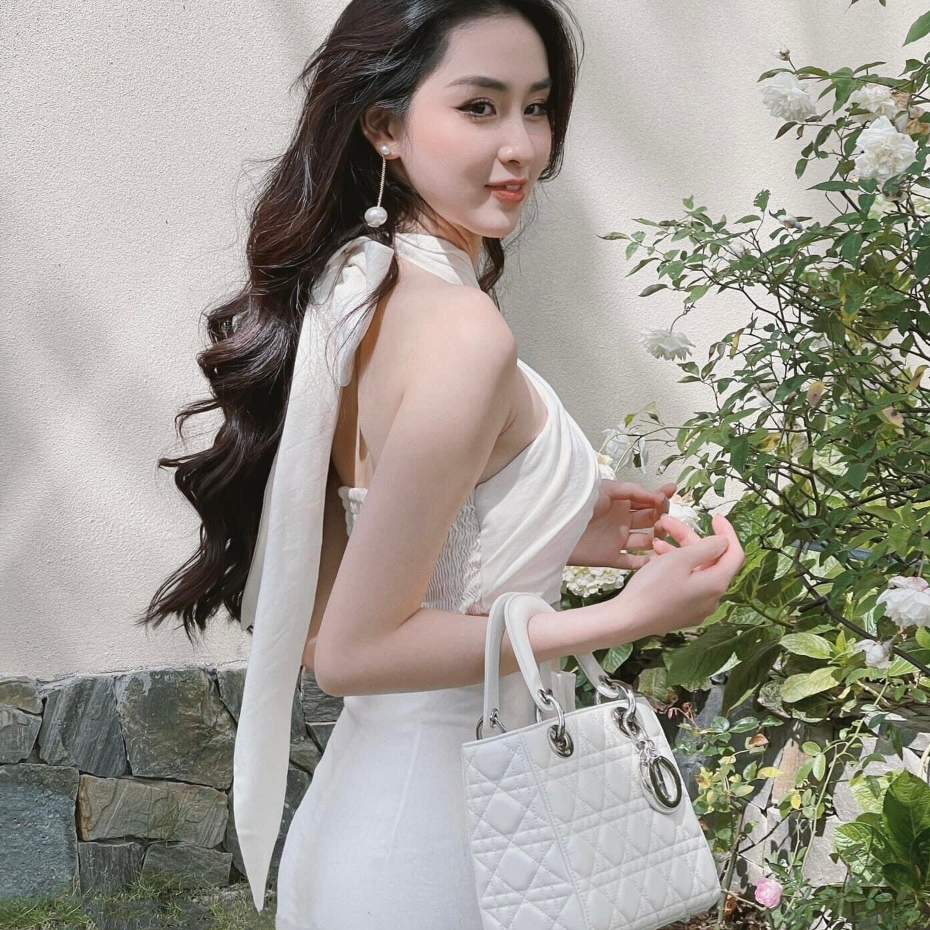 Set yếm nữ màu trắng sang chảnh, set áo yếm & quần ống suông, bộ yếm cột nơ cổ tiểu thư, set đồ nữ Loga store_L43