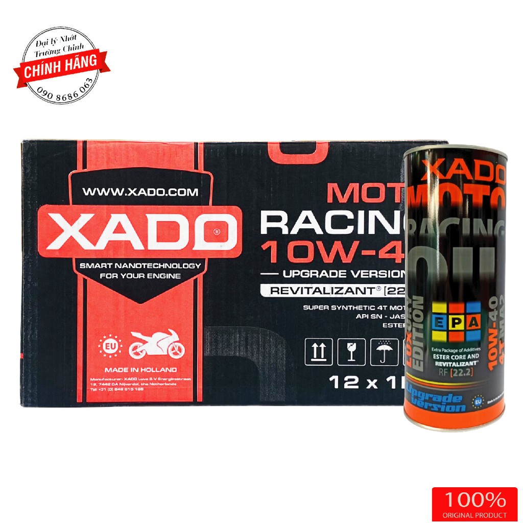 Thùng Nhớt XADO Luxury Racing 10W40  RF 22.2 dành cho xe số