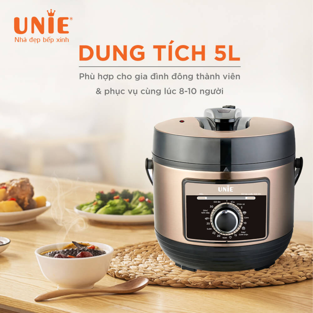 Nồi Áp Suất Unie UPC5081Y, 5L, 7 Chức Năng Đun Nấu, Hàng Chính Hãng, Bảo Hành 2 Năm