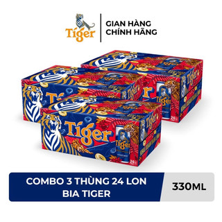 Combo 3 thùng bia tiger 24 lon cao xuân 330ml