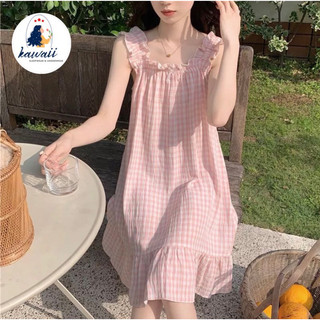 Đầm bầu 2 dây mặc nhà ngủ dễ thương