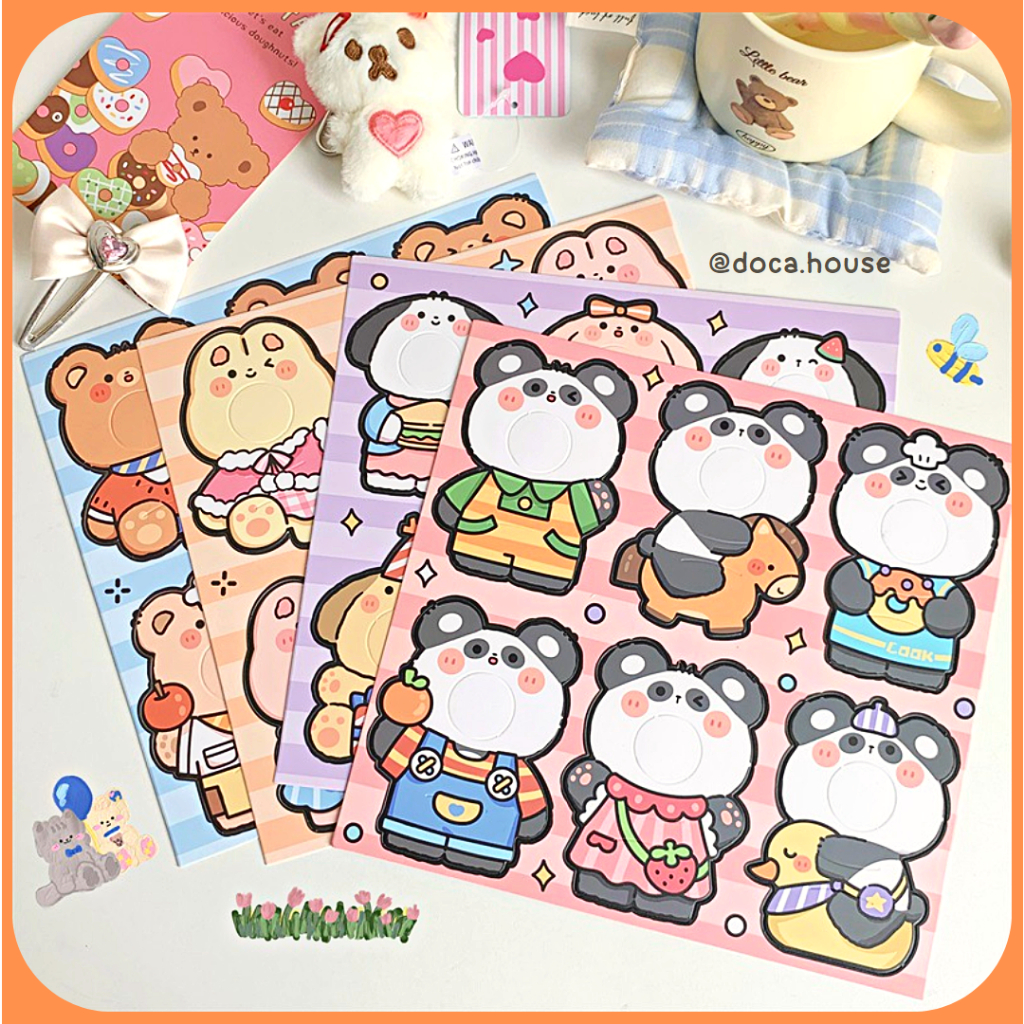 Set Giấy Bọc Thẻ Cài Trang Trí Kẹo Mút Hình Gấu Thỏ Cún Dễ Thương Thích Hợp Làm Quà Tặng Cho Các Bé Người Thương