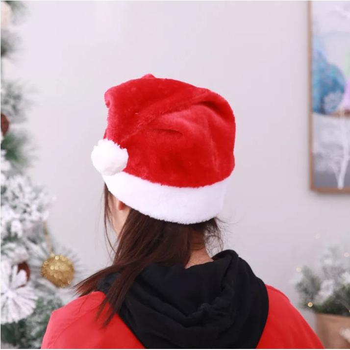Mũ ông già noel vải nhung mịn mềm, cho bé và người lớn hóa trang giáng sinh