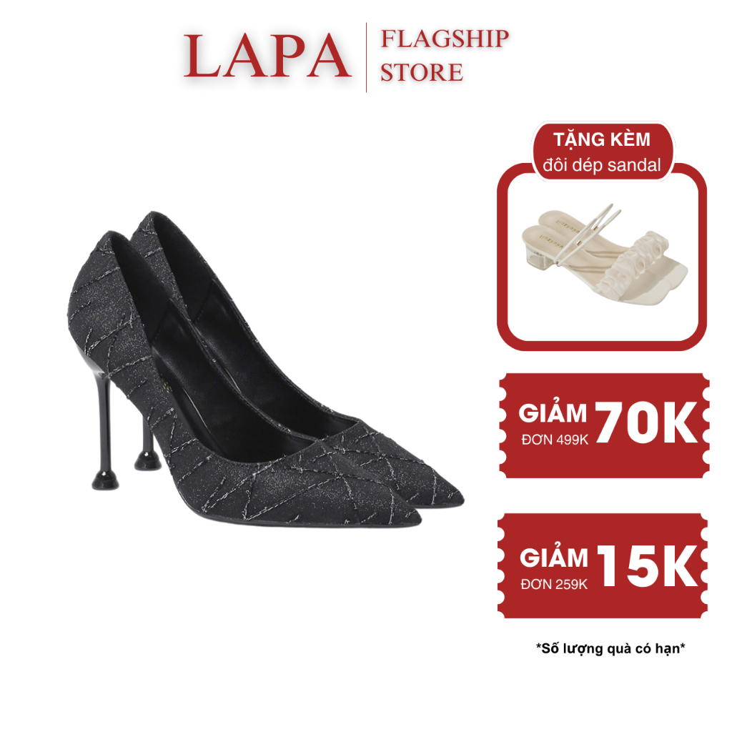 Giày cao gót nữ LAPA 7cm mũi nhọn gót nhọn dáng slingback bít mũi - LP048