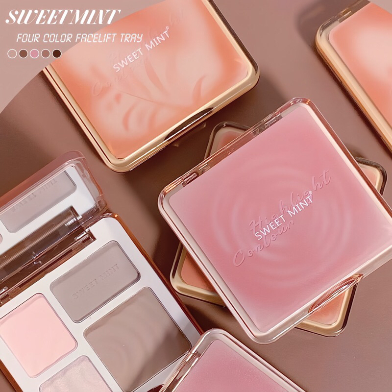 Bảng Tạo Khối Bắt Sáng SWEET MINT 4 Ô Bền Màu, Tự Nhiên, Lâu Trôi