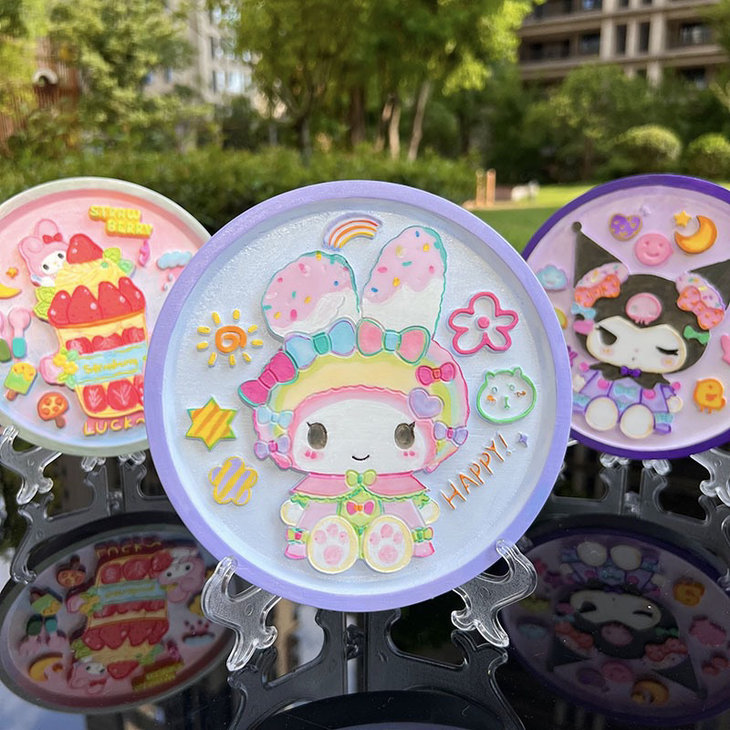 Tranh Tròn Nhựa Phôi Trắng 16,5cm new