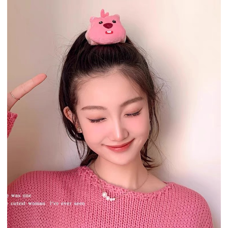 Kẹp tóc bông , cột tóc scrunchies hình Loopy dễ thương