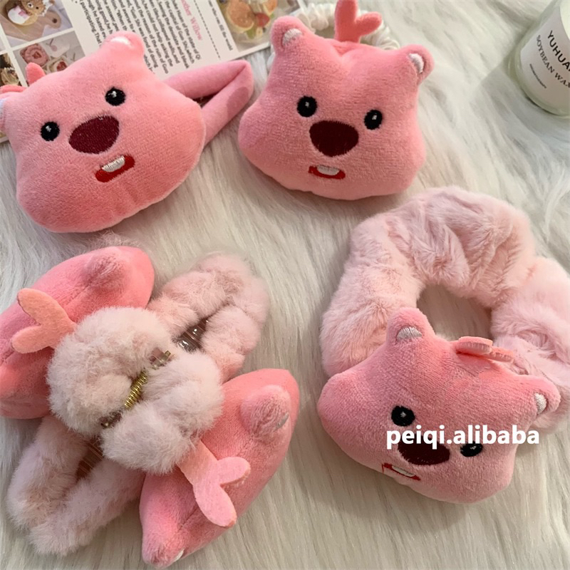 Kẹp tóc bông , cột tóc scrunchies hình Loopy dễ thương