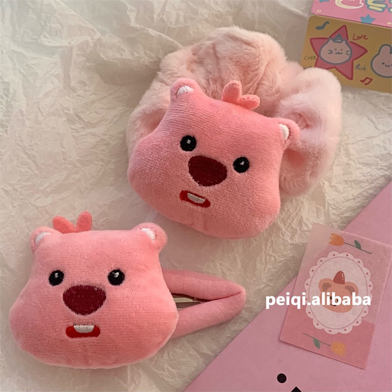 Kẹp tóc bông , cột tóc scrunchies hình Loopy dễ thương