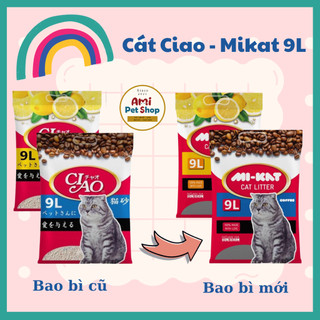 ( Siêu thơm) Cát Ciao 9L - Cát Mikat 9L Cát vệ sinh cho mèo, thấm hút vừa phải, ít bụi, thơm lâu và khử mùi tốt