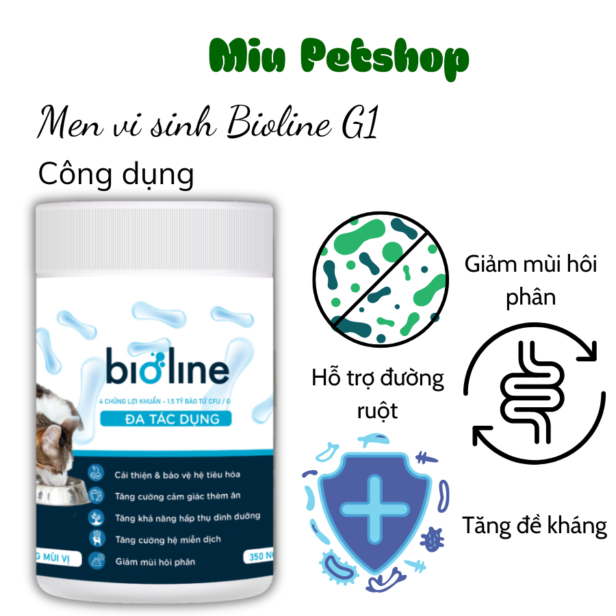 Men tiêu hóa, Men vi sinh cho chó mèo BIOLINE MBR9, Men vi sinh giúp tăng đề kháng, bệnh vặt, hôi phân