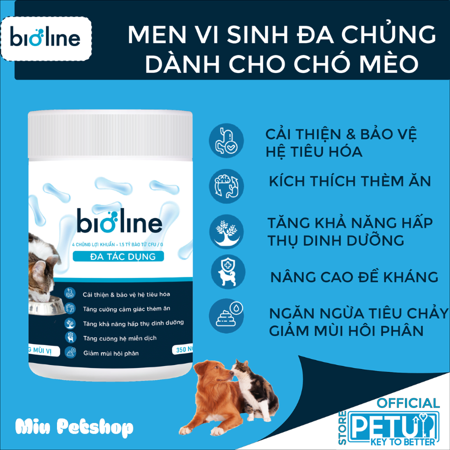 Men tiêu hóa, Men vi sinh cho chó mèo BIOLINE MBR9, Men vi sinh giúp tăng đề kháng, bệnh vặt, hôi phân
