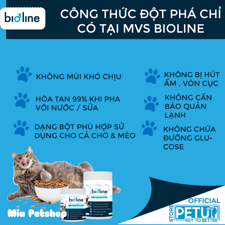Men tiêu hóa, Men vi sinh cho chó mèo BIOLINE MBR9, Men vi sinh giúp tăng đề kháng, bệnh vặt, hôi phân