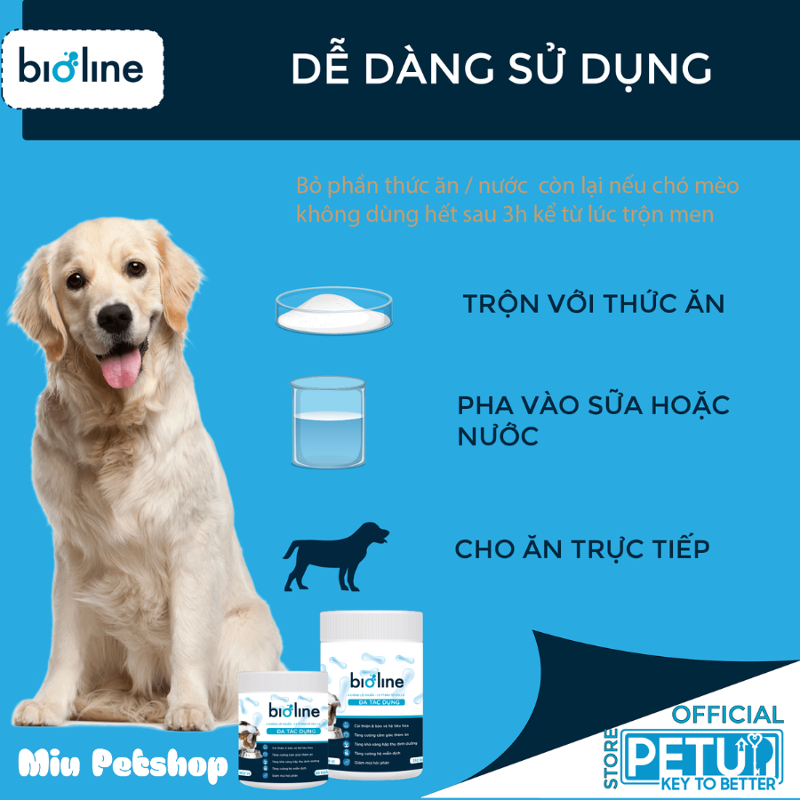 Men tiêu hóa, Men vi sinh cho chó mèo BIOLINE MBR9, Men vi sinh giúp tăng đề kháng, bệnh vặt, hôi phân