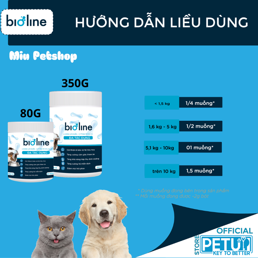 Men tiêu hóa, Men vi sinh cho chó mèo BIOLINE MBR9, Men vi sinh giúp tăng đề kháng, bệnh vặt, hôi phân