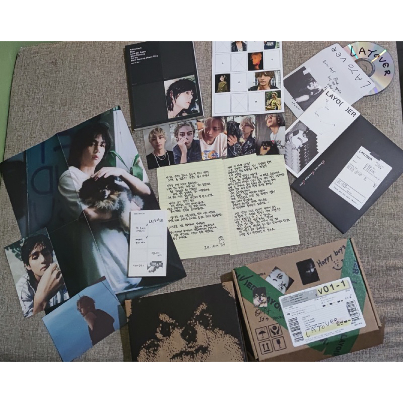 Album Taehyung Rỗng album full đồ trừ card Taehyung BTS Layover chính hãng full ver Taehyung