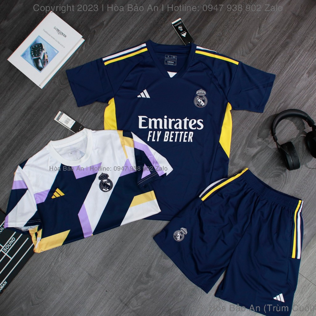 Set Bộ Thể Thao Nam Quần Áo Đá Banh CLB Real Madrid Training Vải Thái Chuẩn Áo Thi Đấu - Quần Áo Bóng Đá Read madrid