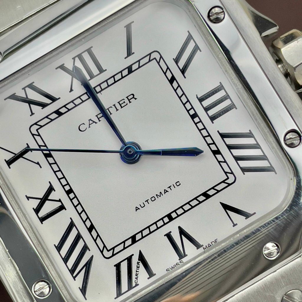 Đồng hồ nam Cartier Santos wh- khung thép 316L- automatic nhật -36mm CHỐNG NƯỚC- BẢO HÀNH 24 thángg