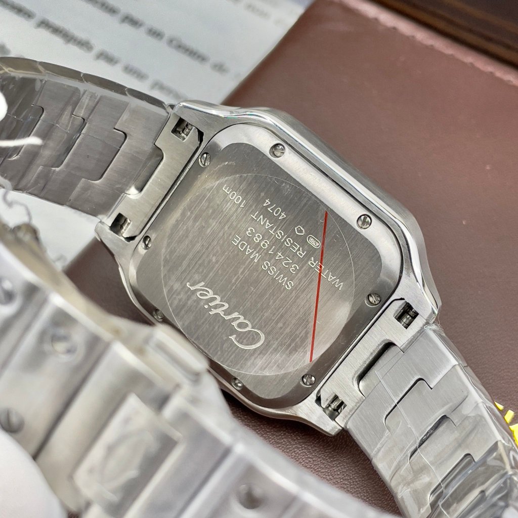 Đồng hồ nam Cartier Santos wh- khung thép 316L- automatic nhật -36mm CHỐNG NƯỚC- BẢO HÀNH 24 thángg