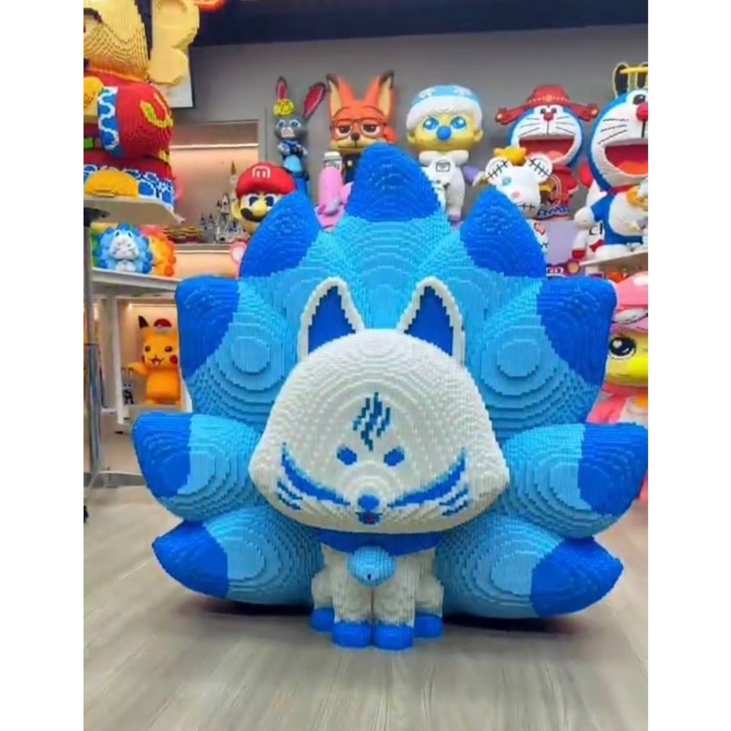 Đô chơi xếp hình  hồ ly 9 ĐUÔI CỬU VỸ HỒ LY NGŨ HÀNH cỡ lớn 104cm tặng kèm búa&keo