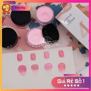 Bột đắp móng - set 4 hũ bột tông hồng đào đắp móng mịn dẻo