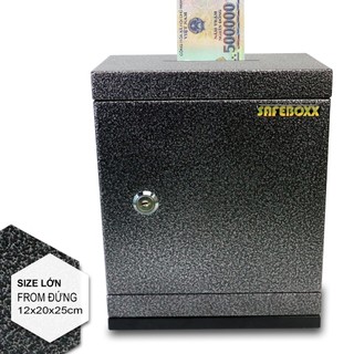 [DẦY +20%] Két sắt mini SAFEBOXX S2200 SIZE LỚN kích thước 12x20x25cm, Trọng lượng 2200g, Khóa chìa