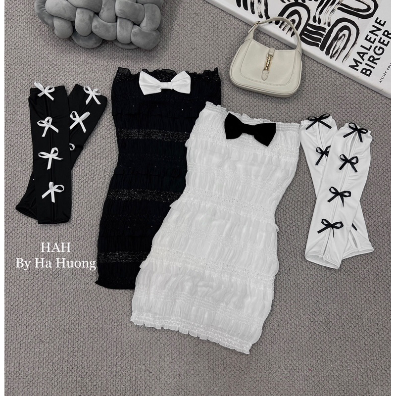 Váy body  đính nơ cup ngực siêu hách dáng sang xịn đẹp