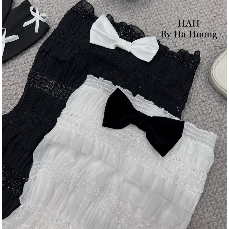 Váy body  đính nơ cup ngực siêu hách dáng sang xịn đẹp