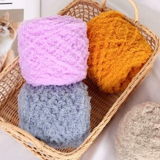 Len bông xù cuộn to 100g sợi 4mm